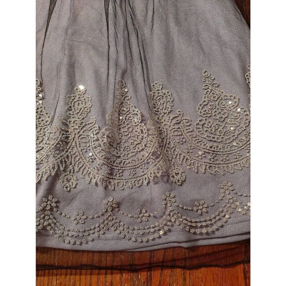 Small Purple Black Mesh Overlay Sleeveless Embellished Mini Dress Prom Wedding - Picture 4 of 6